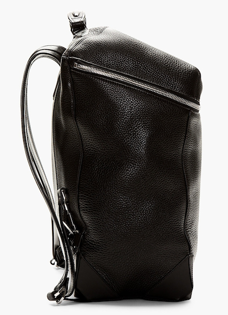 Alexander Wang Black Pebbled Leather Wallie Back Pack