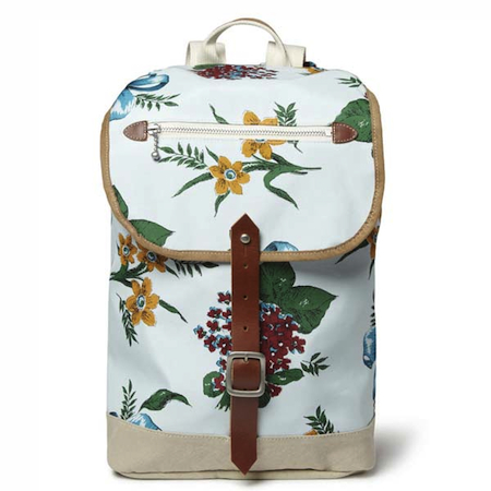 Junya Watanabe Leather-Trimmed Flower-Print Canvas Backpack