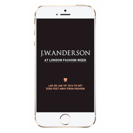 J.W. Anderson FW16 Show live stream on Grindr