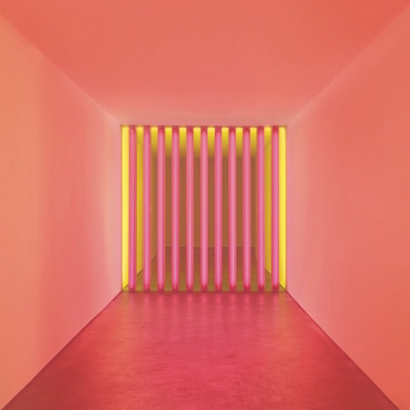 Calvin Klein Collection displaying Dan Flavin’s works