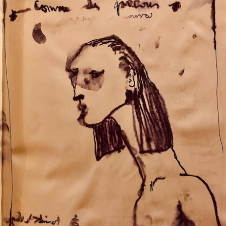 Julien d’Ys’ hair style drawing for Comme des Garçons FW20